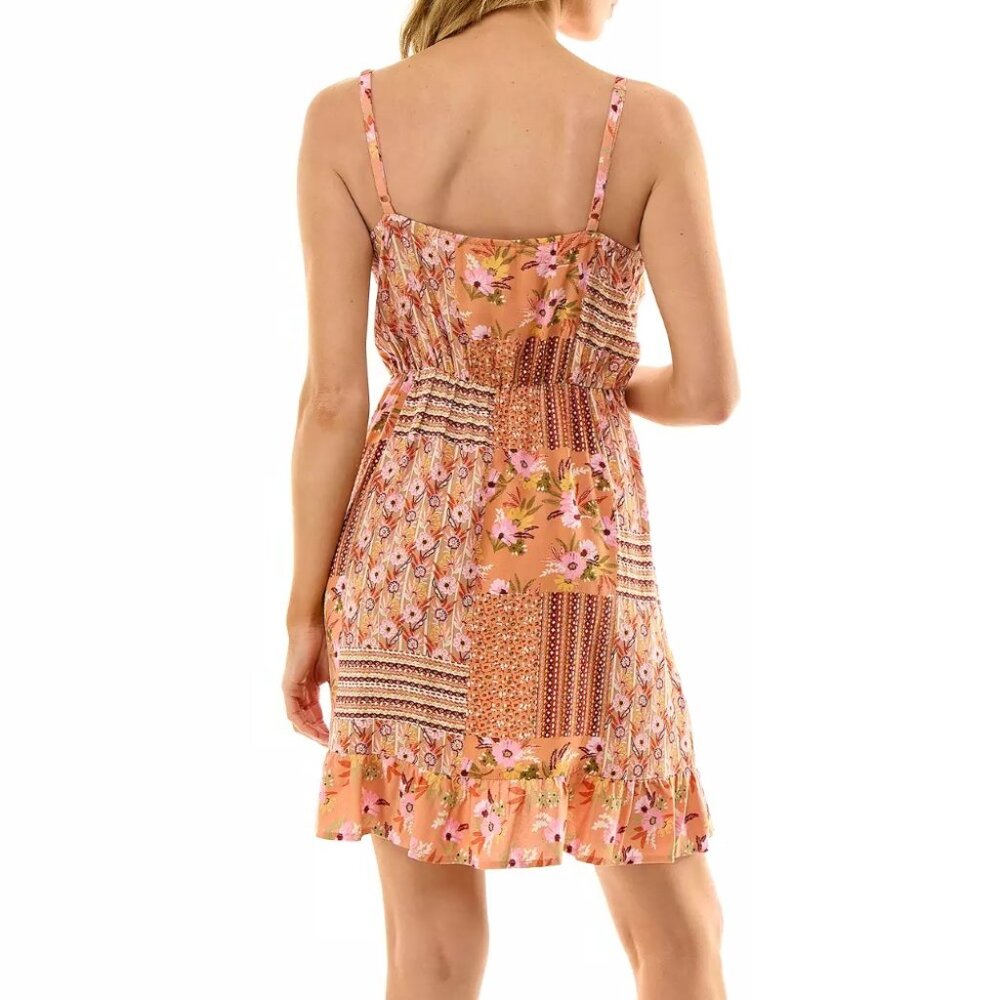 Lily Rose Peachy Pink Multi Color Sleeveless Skater Dress Size XXL - Picture 2 of 8